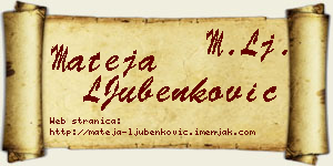 Mateja LJubenković vizit kartica